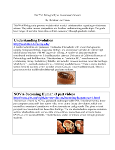 The Web Bibliography of Evolutionary Science