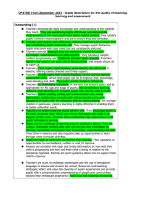 OFSTED From September 2015 - Grade descriptors for the quality of