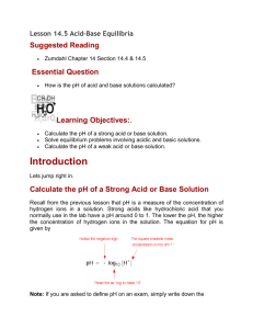 lesson 14.5 acid and base equilibrium