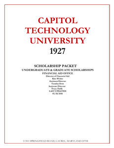 SCHOLARSHIP PACKET - MyCapitol - Capitol Technology University