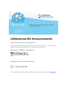LifeSciences BC Announcements