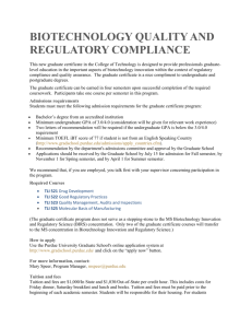 Biotechnology Quality and Regulatory compliance