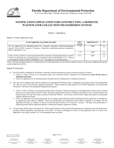 APPLICATION TO CONSTRUCT DOMESTIC WASTEWATER