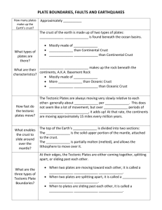 plate boundaries, faults and earthquakes