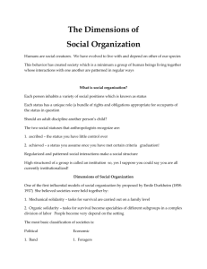 The Dimensions of Social Organization