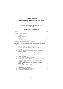 Impounding of Livestock Act 1994