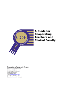 Guide for Cooperating Teachers and Clinical Faculty