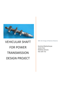 VEHICULAR SHAFT FOR POWER TRANSMISSION DESIGN