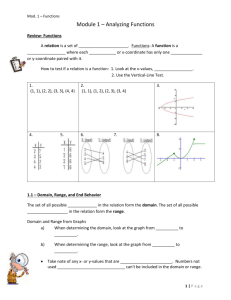Mod 1 - Functions Notes Review from Marando