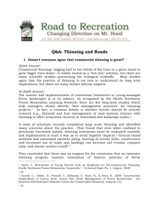 Q&A Thinning and Roads