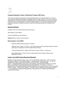 Calyoga Ashtanga Teacher Certification Program 200 Hours. This