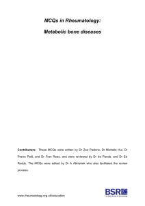 MCQs in Rheumatology: Metabolic bone diseases