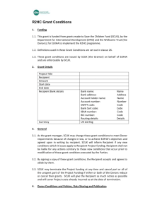 R2HC Grant Conditions