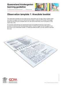 Observation template 1 - Queensland Curriculum and Assessment