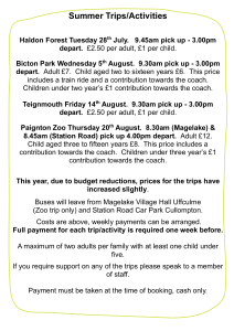 Bicton Park Wednesday 5 th August. 9.30am pick up