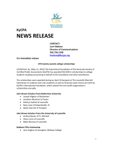 KyCPA 2015 Scholarships - Kentucky Society of Certified Public