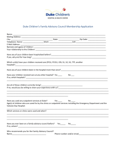 Duke Children`s Family Advisory Council Membership Application
