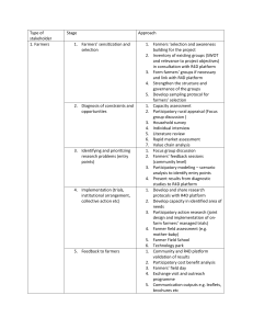 Table for stakeholders engagement