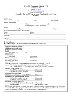 Extended Day and Wrap Around Care Registration Form