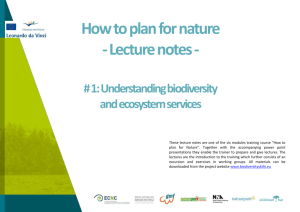 Biodiversity and planning lecture - part 1 * Ben