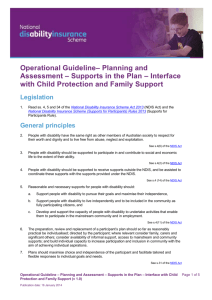 Operational Guideline* Planning and Assessment * Supports