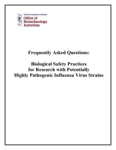 Biological Safety Practices for Research with Potentially Highly