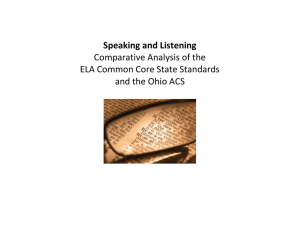 Speaking and Listening Comparative Analysis