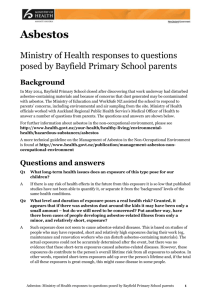Asbestos: Ministry of Health responses to questions posed by