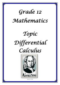 Grade 12 Mathematics (Differential Calculus)