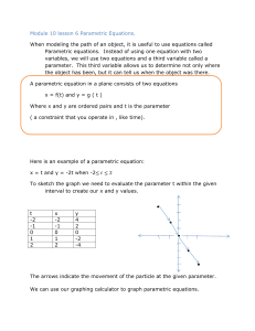 Module 10 lesson 6 Parametric Equations Notes