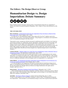 Humanitarian Design vs. Design Imperialism: Debate Summary