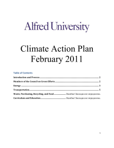 Alfred University Climate Action Plan