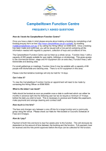 Campbelltown Function Centre FREQUENTLY ASKED QUESTIONS