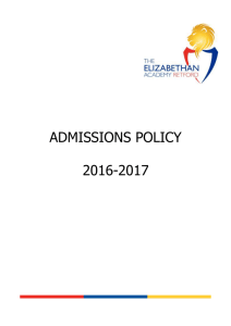 The Manor Academy Admissions Policy 201-13