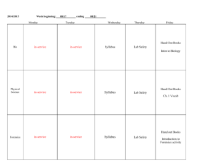 2014/2015 Week beginning:___08/17_______ ending ____08