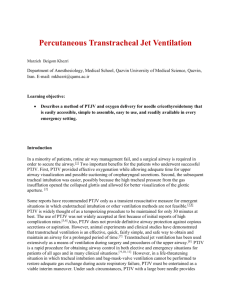 Percutaneous Transtracheal Jet Ventilation
