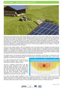 Fact Sheet – Solar Photovoltaics (PV)