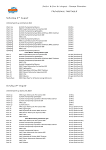 provisional timetable - Knockhill Racing Circuit