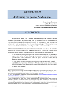 Working session 1.3 Addressing the gender funding gap