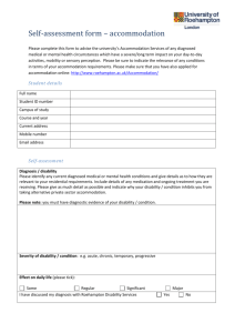 Accommodation disability self assessment form