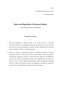 Rules and Regulations of Doctoral Studies