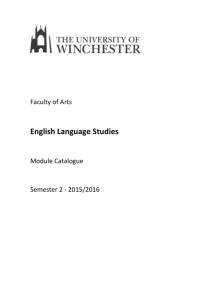 English Language Studies - University of Winchester