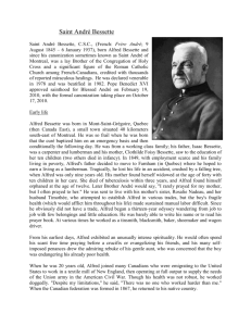 A Brief History of Saint Andrè Bessette