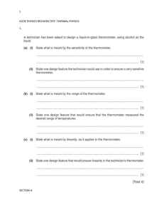 IGCSE PHYSICS REVISION TEST: THERMAL PHYSICS: 1