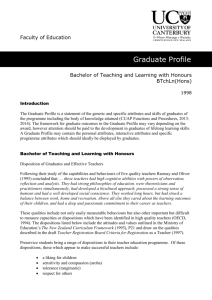 Bachelor of Teaching and Learning with Honours
