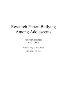 Research Paper: Bullying Among Adolescents