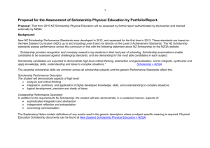 Proposal for the Assessment of Scholarship Physical