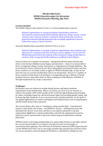 Executive Paper LIS/A9 Membership Issues WONCA Executive