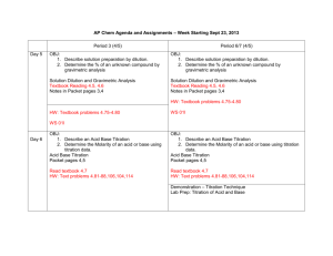 AP Chem Agenda and Assignments – Week Starting Sept 23, 2013