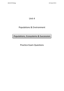 Unit 4 Populations, Ecosystems & Succession